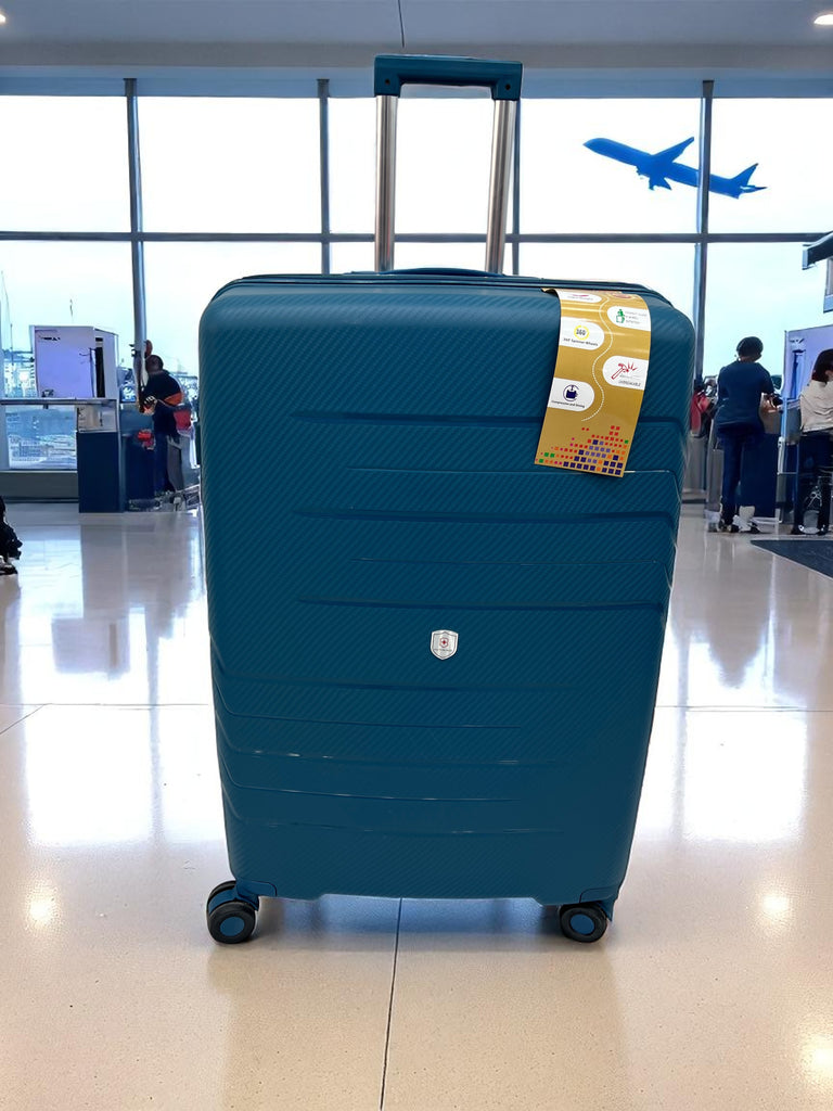 Premium Blue Hard Shell Trolley Suitcase with 360° Spinner Wheels | Lightweight & Durable Travel Luggage