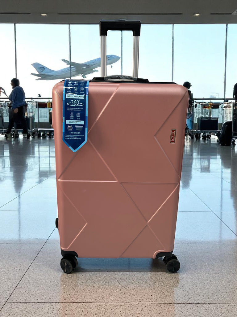 Rose Gold Hard Shell Luggage with 360° Spinner Wheels | Stylish Lightweight Trolley Suitcase