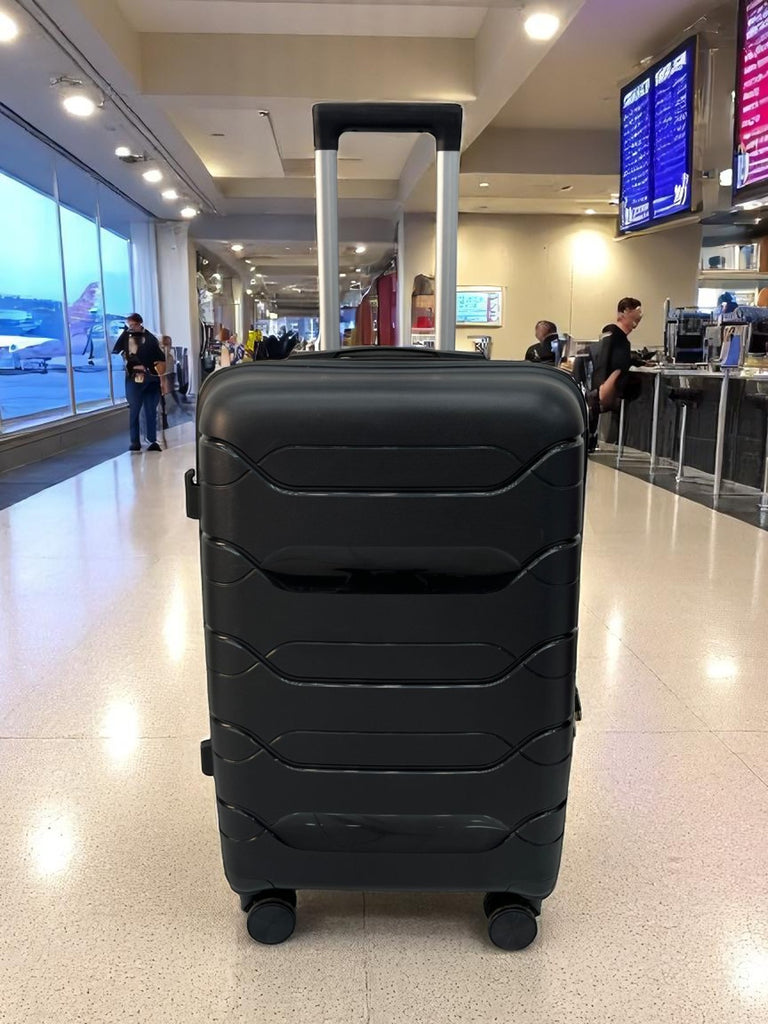 Premium Black Trolley Suitcase – Lightweight Spinner Travel Luggage | Sleek & Durable Design