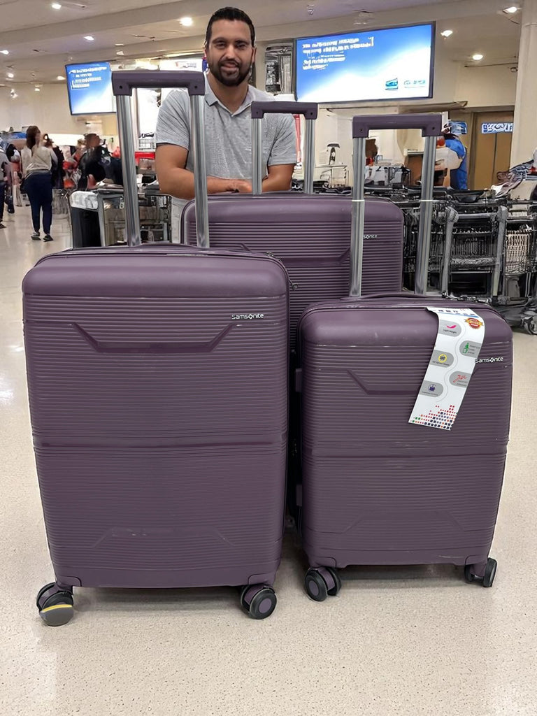 Samsonite 3-Piece Hard Shell Luggage Set – Lightweight, Durable & 360° Spinner Wheels (Purple)