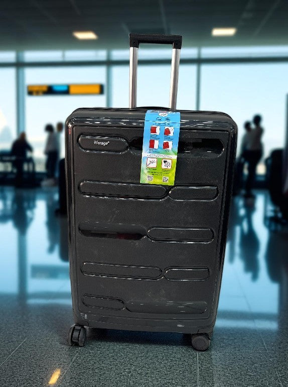 Sleek Black Verage Hard Shell Luggage | TSA Lock Spinner Suitcase for Secure Travel